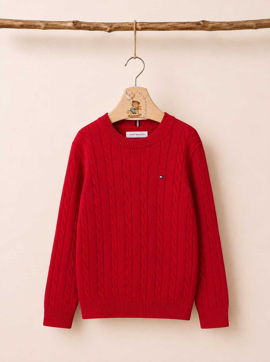 tommy hilfiger- pullover in maglia intrecciata neonato lui / bimbo