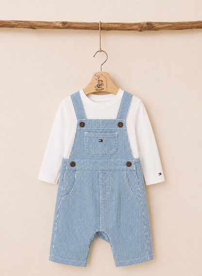 TOMMY HILFIGER - Set Salopette e T-shirt neonato