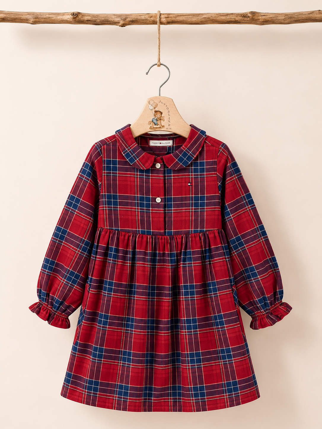tommy hilfiger - abito check bimba
