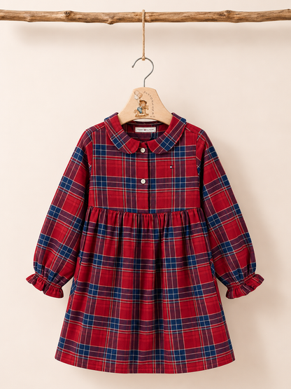 TOMMY HILFIGER - Abito check bimba